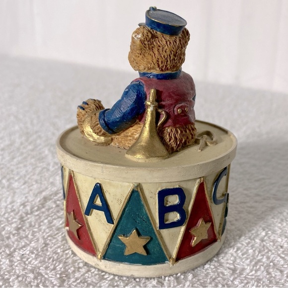Vintage Colourful Teddy Bear Trinket Box Figurine Collectible - Picture 9 of 12